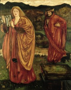 マーリンとニムエ「モルテダーサー」、1861 作： Edward Burne Jones